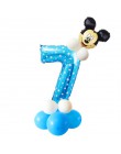 19 sztuk 32 calowy różowy niebieski urodziny cyfrowe balony z Mickey Minnie balon foliowy urodziny dzieci Party lateks Ballon 1 