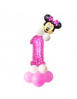19 sztuk 32 calowy różowy niebieski urodziny cyfrowe balony z Mickey Minnie balon foliowy urodziny dzieci Party lateks Ballon 1 