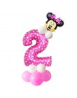 19 sztuk 32 calowy różowy niebieski urodziny cyfrowe balony z Mickey Minnie balon foliowy urodziny dzieci Party lateks Ballon 1 