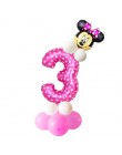 19 sztuk 32 calowy różowy niebieski urodziny cyfrowe balony z Mickey Minnie balon foliowy urodziny dzieci Party lateks Ballon 1 