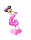 19 sztuk 32 calowy różowy niebieski urodziny cyfrowe balony z Mickey Minnie balon foliowy urodziny dzieci Party lateks Ballon 1 