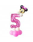 19 sztuk 32 calowy różowy niebieski urodziny cyfrowe balony z Mickey Minnie balon foliowy urodziny dzieci Party lateks Ballon 1 