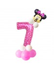 19 sztuk 32 calowy różowy niebieski urodziny cyfrowe balony z Mickey Minnie balon foliowy urodziny dzieci Party lateks Ballon 1 