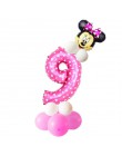 19 sztuk 32 calowy różowy niebieski urodziny cyfrowe balony z Mickey Minnie balon foliowy urodziny dzieci Party lateks Ballon 1 