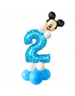 19 sztuk 32 calowy różowy niebieski urodziny cyfrowe balony z Mickey Minnie balon foliowy urodziny dzieci Party lateks Ballon 1 