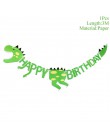 Taoup banery urodzinowe dinozaur Party Decor Baby Shower chłopcy dekoracje na imprezę urodzinową dla dzieci impreza w stylu Safa