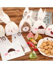 25 sztuk/partia śliczne królik długie ucho cukierki torby Bunny Cookie opakowania herbatniki mała torba na przekąskę impreza wes