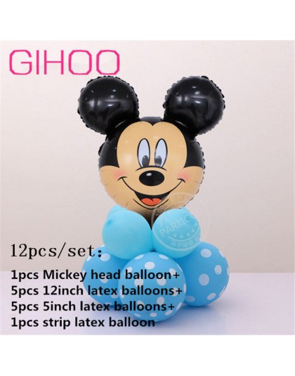 Minnie głowa myszki mickey foliowe pionowe balony helem kreskówka myszka miki balony dekoracje na imprezę urodzinową Baby Shower