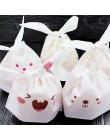 25 sztuk/partia śliczne królik długie ucho cukierki torby Bunny Cookie opakowania herbatniki mała torba na przekąskę impreza wes