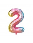 32 cal Rainbow balony foliowe w kształcie cyfr różowe złoto dekoracje na imprezę urodzinową dla dzieci kule rysunek balony dekor