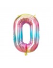 32 cal Rainbow balony foliowe w kształcie cyfr różowe złoto dekoracje na imprezę urodzinową dla dzieci kule rysunek balony dekor