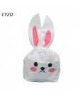 25 sztuk/partia śliczne królik długie ucho cukierki torby Bunny Cookie opakowania herbatniki mała torba na przekąskę impreza wes