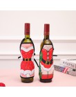 Ozdoby choinkowe dla domu święty mikołaj butelka wina fartuch skarpeta prezentowa z bałwanem posiadacze Xmas Noel dekoracja świą