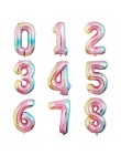 32 cal Rainbow balony foliowe w kształcie cyfr różowe złoto dekoracje na imprezę urodzinową dla dzieci kule rysunek balony dekor