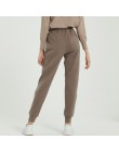Wixra Women Casual aksamitne spodnie jesienne zimowe damskie grube wełniane spodnie odzież damska sznurowane długie spodnie