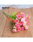 Sztuczny kwiat róży jedwabny bukiet w stylu europejskim sztuczne kwiaty małe pąki róże Bract sztuczne ślubne dekoracje strona gł