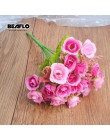 Sztuczny kwiat róży jedwabny bukiet w stylu europejskim sztuczne kwiaty małe pąki róże Bract sztuczne ślubne dekoracje strona gł