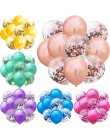 10 sztuk/partia Mix balony z konfetti w kolorze różowego złota dekoracja urodzinowa dla dzieci dorosłych metaliczny balon helem 