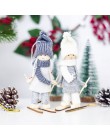Ozdoby na choinkę śliczna lalka anioł dziewczyna narciarski wisiorek drewniany Navidad nowy rok ozdoby choinkowe świąteczny prez