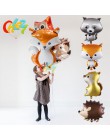 4 sztuk balony w kształcie zwierząt urodziny ślub las Party dekoracje, helu, balony, Fox jeż wiewiórka szopa Baby Shower