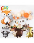 4 sztuk balony w kształcie zwierząt urodziny ślub las Party dekoracje, helu, balony, Fox jeż wiewiórka szopa Baby Shower
