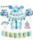 Pierwsze urodziny Baby Boy dziewczyna Party 1st dekoracja urodzinowa Banner, balony, 1 jednego roku życia Party wystrój Baby Sho