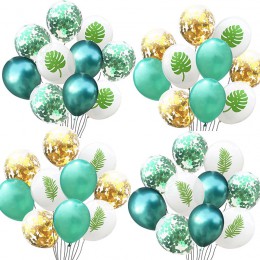 10 sztuk zielone balony dżungla dekoracje świąteczne balony dżungla urodziny balony metalowe balon tropikalna impreza tematyczna