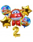 6 sztuk 3D super wings balon Jett balony super wings zabawki Birthday Party 32 cal liczba dekoracje dla dzieci zabawki zestaw ba