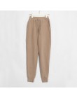 Wixra Women Casual aksamitne spodnie jesienne zimowe damskie grube wełniane spodnie odzież damska sznurowane długie spodnie