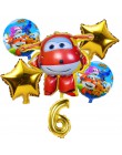 6 sztuk 3D super wings balon Jett balony super wings zabawki Birthday Party 32 cal liczba dekoracje dla dzieci zabawki zestaw ba