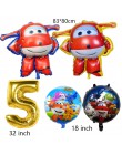 6 sztuk 3D super wings balon Jett balony super wings zabawki Birthday Party 32 cal liczba dekoracje dla dzieci zabawki zestaw ba