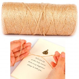 Naturalne 100M sznurek jutowy pasek z juty liny konopne nici na wesele pakowanie prezentów DIY Scrapbooking kwiaciarnie Craft