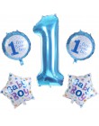 Pierwsze urodziny Baby Boy dziewczyna Party 1st dekoracja urodzinowa Banner, balony, 1 jednego roku życia Party wystrój Baby Sho
