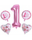 Pierwsze urodziny Baby Boy dziewczyna Party 1st dekoracja urodzinowa Banner, balony, 1 jednego roku życia Party wystrój Baby Sho