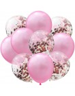 10 sztuk/partia Mix balony z konfetti w kolorze różowego złota dekoracja urodzinowa dla dzieci dorosłych metaliczny balon helem 
