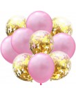 10 sztuk/partia Mix balony z konfetti w kolorze różowego złota dekoracja urodzinowa dla dzieci dorosłych metaliczny balon helem 