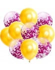 10 sztuk/partia Mix balony z konfetti w kolorze różowego złota dekoracja urodzinowa dla dzieci dorosłych metaliczny balon helem 