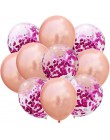 10 sztuk/partia Mix balony z konfetti w kolorze różowego złota dekoracja urodzinowa dla dzieci dorosłych metaliczny balon helem 