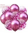 10 sztuk/partia Mix balony z konfetti w kolorze różowego złota dekoracja urodzinowa dla dzieci dorosłych metaliczny balon helem 