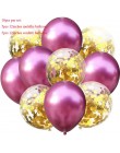 10 sztuk/partia Mix balony z konfetti w kolorze różowego złota dekoracja urodzinowa dla dzieci dorosłych metaliczny balon helem 