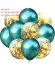 10 sztuk/partia 12 calowy błyszczący Metal lateksowy balon brokat konfetti balony dzieci artykuły na urodziny wesela metalowe ch