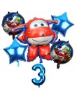 6 sztuk 3D super wings balon Jett balony super wings zabawki Birthday Party 32 cal liczba dekoracje dla dzieci zabawki zestaw ba