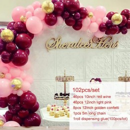 169 sztuk Macaron balony Garland Arch różowe złoto konfetti balon ślub urodziny balon dekoracje na przyjęcie urodzinowe dzieci B
