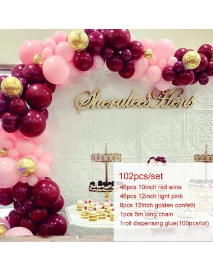 169 sztuk Macaron balony Garland Arch różowe złoto konfetti balon ślub urodziny balon dekoracje na przyjęcie urodzinowe dzieci B