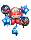 6 sztuk 3D super wings balon Jett balony super wings zabawki Birthday Party 32 cal liczba dekoracje dla dzieci zabawki zestaw ba