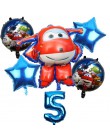 6 sztuk 3D super wings balon Jett balony super wings zabawki Birthday Party 32 cal liczba dekoracje dla dzieci zabawki zestaw ba
