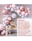 169 sztuk Macaron balony Garland Arch różowe złoto konfetti balon ślub urodziny balon dekoracje na przyjęcie urodzinowe dzieci B