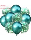 10 sztuk/partia Mix balony z konfetti w kolorze różowego złota dekoracja urodzinowa dla dzieci dorosłych metaliczny balon helem 