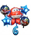 6 sztuk 3D super wings balon Jett balony super wings zabawki Birthday Party 32 cal liczba dekoracje dla dzieci zabawki zestaw ba