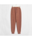 Wixra Women Casual aksamitne spodnie jesienne zimowe damskie grube wełniane spodnie odzież damska sznurowane długie spodnie